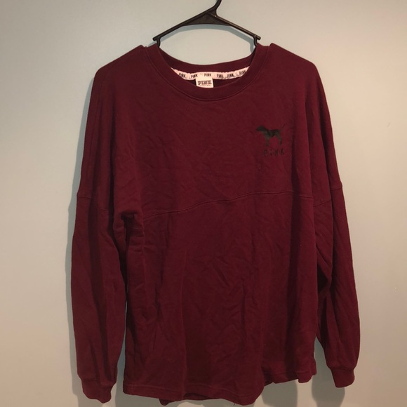 PINK Victoria's Secret Tops - PINK maroon and cheetah pullover